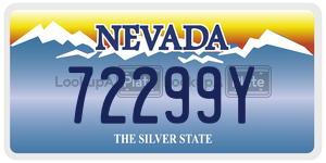 72299Y license plate in Nevada
