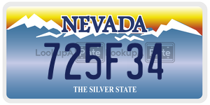 725F34 license plate in Nevada