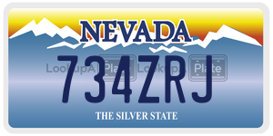 734ZRJ  license plate in NV