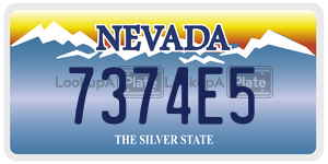7374E5  license plate in NV