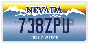 738ZPU  license plate in NV