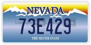 73E429 license plate in Nevada