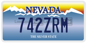 742ZRM  license plate in NV