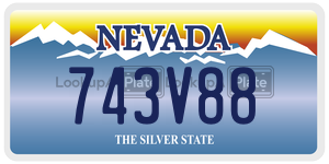 743V88 license plate in Nevada