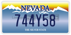 744Y58 license plate in Nevada