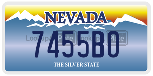 7455B0 license plate in Nevada