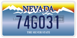 74G031 license plate in Nevada