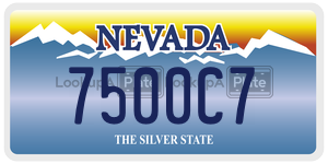 7500C7  license plate in NV