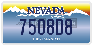 7508D8  license plate in NV
