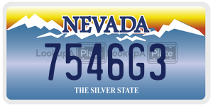 7546G3  license plate in NV
