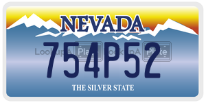 754P52 license plate in Nevada