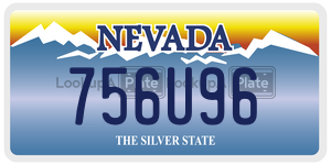 756U96  license plate in NV
