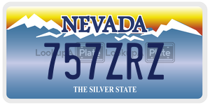 757ZRZ license plate in Nevada