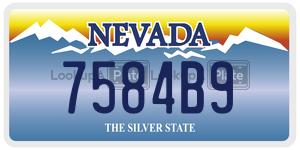 7584B9 license plate in Nevada