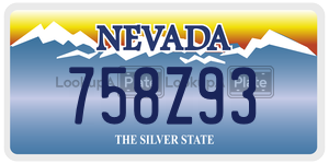 758Z93  license plate in NV