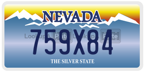 759X84 license plate in Nevada