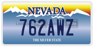 762AWZ  license plate in NV