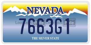 7663G1  license plate in NV
