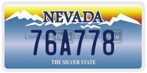 76A778  license plate in NV