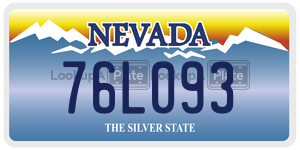 76L093  license plate in NV