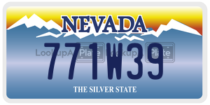 771W39 license plate in Nevada