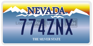 774ZNX  license plate in NV