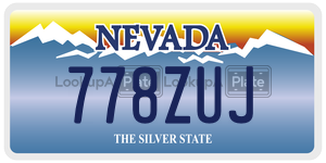 778ZUJ  license plate in NV