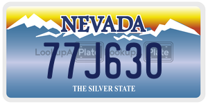 77J630  license plate in NV