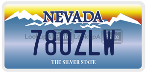 780ZLW  license plate in NV