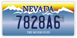 7828A6  license plate in NV