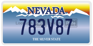 783V87  license plate in NV