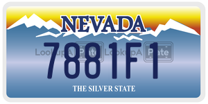 7881F1  license plate in NV