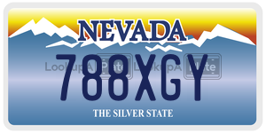 788XGY  license plate in NV