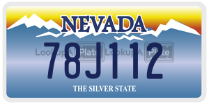 78J112  license plate in NV