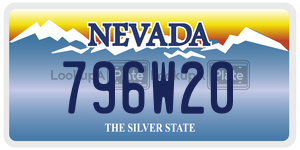 796W20  license plate in NV