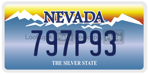 797P93  license plate in NV