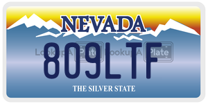 809LTF license plate in Nevada