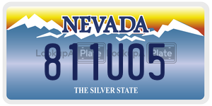 811U05  license plate in NV