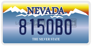 8150B0 license plate in Nevada