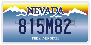 815M82  license plate in NV