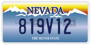 819V12 license plate in Nevada