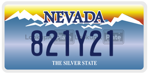 821Y21  license plate in NV