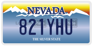 821YHU license plate in Nevada