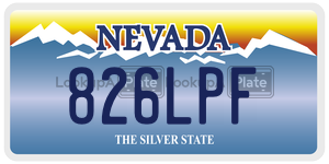 826LPF  license plate in NV