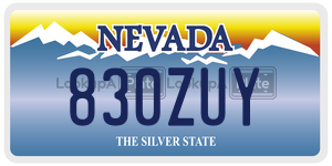 830ZUY license plate in Nevada
