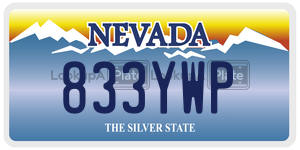 833YWP  license plate in NV