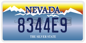 8344E9  license plate in NV