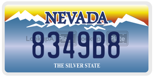 8349B8  license plate in NV