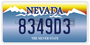8349D3  license plate in NV