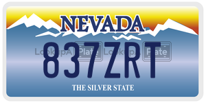 837ZRT  license plate in NV